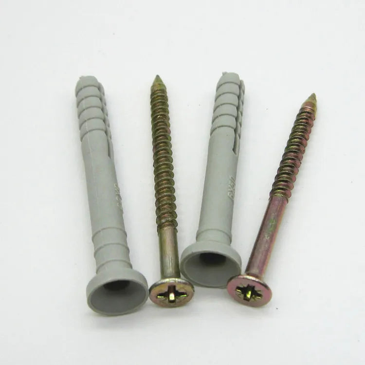 Plastic Expander Wall Plug Fixing Anchor Fasteners Includes Screws and Bolts