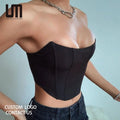 Liu Ming New Design Women Summer Crop Tops White Ruched Bow Wide Straps Skinny Slim Camisole Tank Tops
