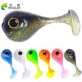 2024 New Multicolor 4cm 3g Small Soft Pinfish Lure PVC Forked Tail Worm Soft Fishing Lure for Bass Fishing Lure Trout