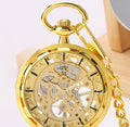 Vintage Necklace Steampunk Skeleton Mechanical Fob Clock Pendant Hand-winding Pocket Watches