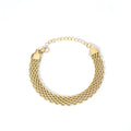 High End PVD Gold Plated Band Bracelet Trendy Jewelry Stainless Steel Jewelry Flat Woven Mesh Chain Bracelet for Women