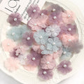 Organza Delicate Fabric Flowers Cloth Handmade Flowers Shoes Dress Accessories Wedding Artificial Flower for Decoration