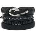 Wholesale Wove Bracelet Vintage Leather Bracelet Charm Accessories Men Fashion Jewelry Multilayer Bracelets Set