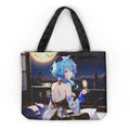 Custom Print Cute Tote Bag Game Genshin Impact Canvas Anime Bag Zipper Shopping Bag NO MOQ Customized