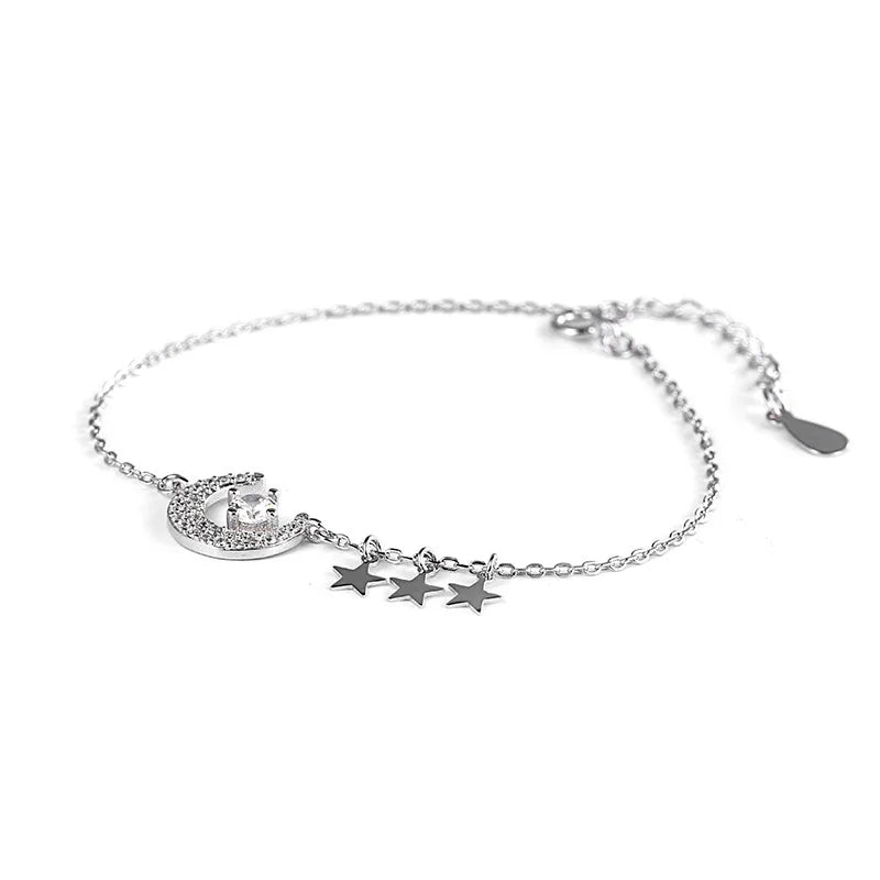 Rainbowking Cubic Zirconia Women 925 Sterling Silver Bangle Bracelets for Jewelry Chain Wholesale Bracciale Gioielli in Argento