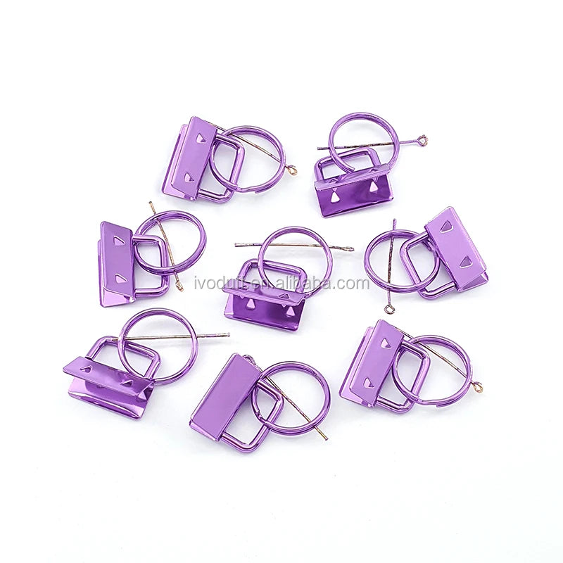Purple Color Key Fob Hardware Customized Color 1 Inch Metal Key Hardware
