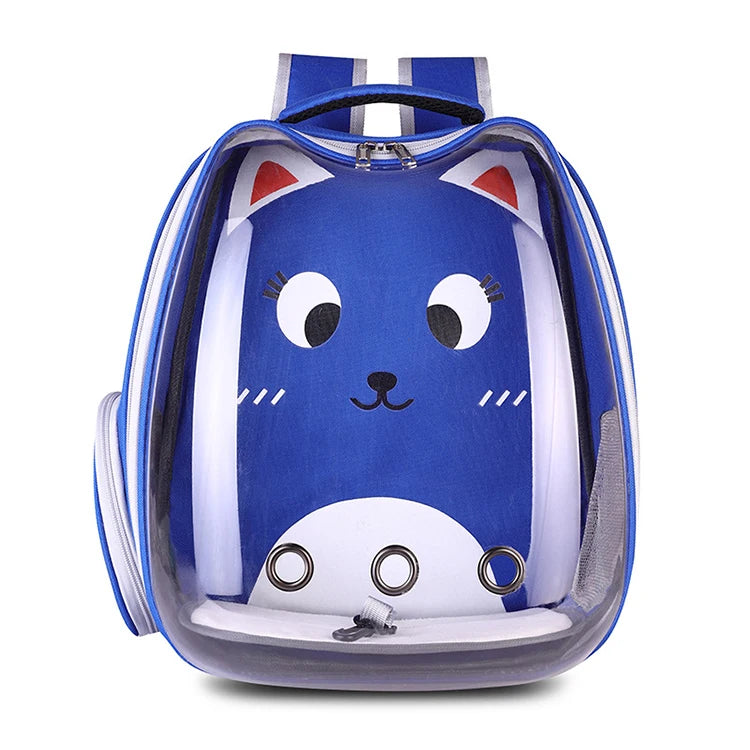 Large Transparent Luxury Pet Carrier Zipper Closure Breathable Airline Travel Portable Dog Backpack Plastic Dog Bag Printed