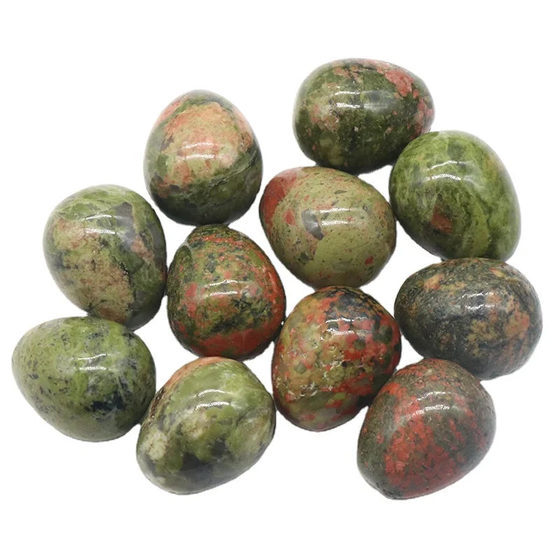 DIY Natural Gemstone Hand Carved Unakite Egg Shape Stone Crystal for Home Decoration and Room Gift