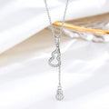 925 Sterling Silver Fine Zircon Rhodium Plated Gourd Pendant Necklace for Women Trendy Link Chain Gift Wedding Party