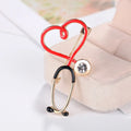 The New Hot Fashion Heart Shape Medical Pin Women Badges Brooch Wholesale Custom Nurse Metal Lapel Pins Stethoscope with Doctor