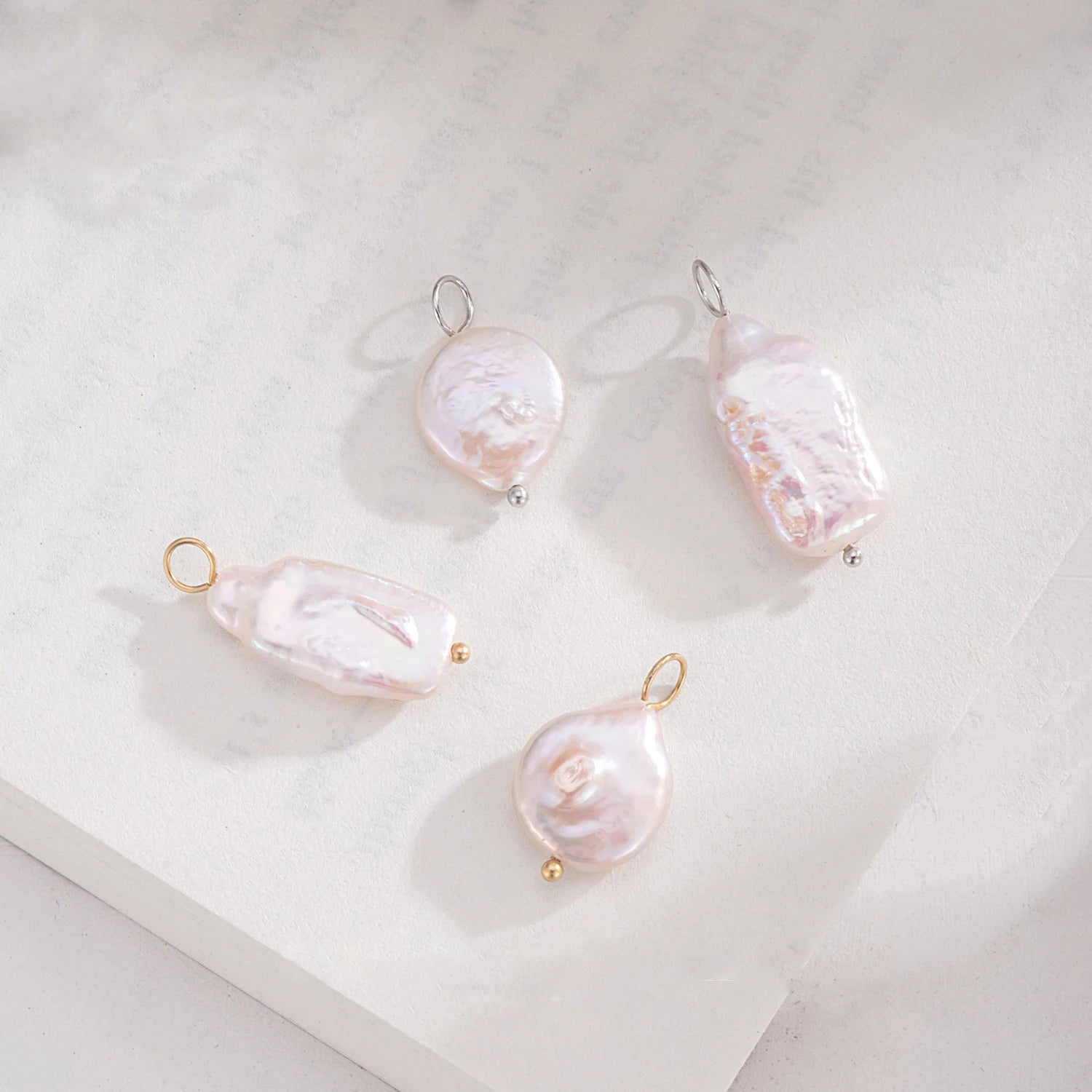 Baroque Pearl Charm 925 Sterling Silver Irregular Freshwater Pearl Pendant for Bracelet Necklace Making