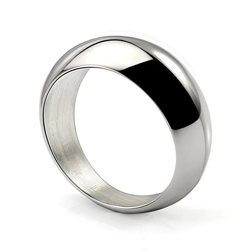 Silver Color Round Female Jewelry Fashionable Ring Stainless Steel Minimalist Shiny Ring Simple Neutral Jewelry