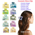 5cm New Spring Summer Custom Logo Color Small Starry Sky Colorful Pattern Acetate Hair Clip Minimalist Women Hair Claw Accessory