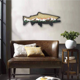 Wooden Forest and Sea Animal Wall Art Crafts Kate Salmon Christmas Ornament Hand-Engraved Wall Hanging Decoration