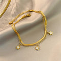 SC New Arrival Exquisite Anklets Double Layer Star Pendant Anklets Foot Jewelry Stainless Steel Ankle Bracelet Anklet for Women