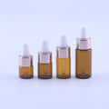 Mini Amber Essential Oil Dropper Vials Custom Aromatherapy Liquid Refillable Glass Pipette Bottles (1ml/2ml/3ml/5ml)