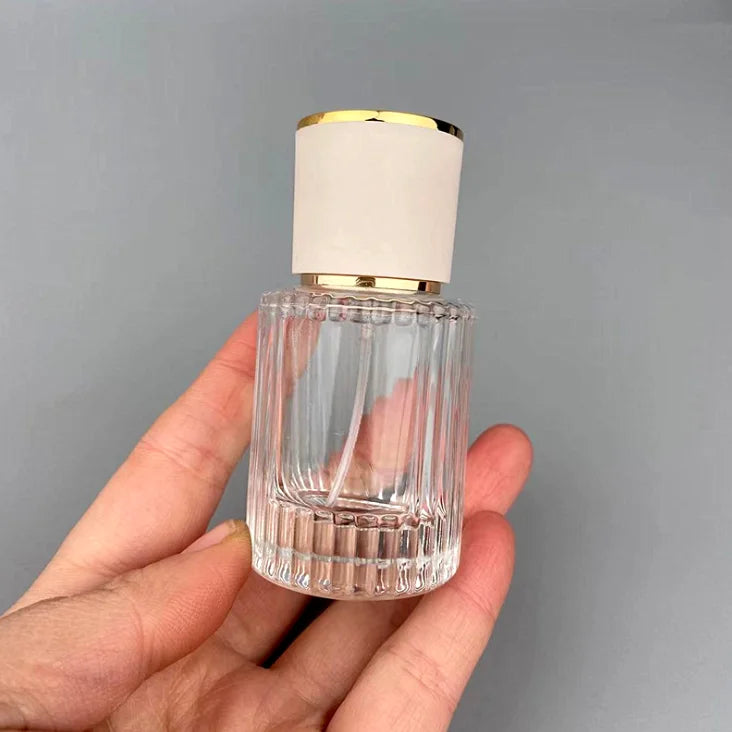 Round Luxury Cosmetic Packaging Travel Tube 30ml 50ml Skincare Refilling Empty Spray Glass Perfume Bottle