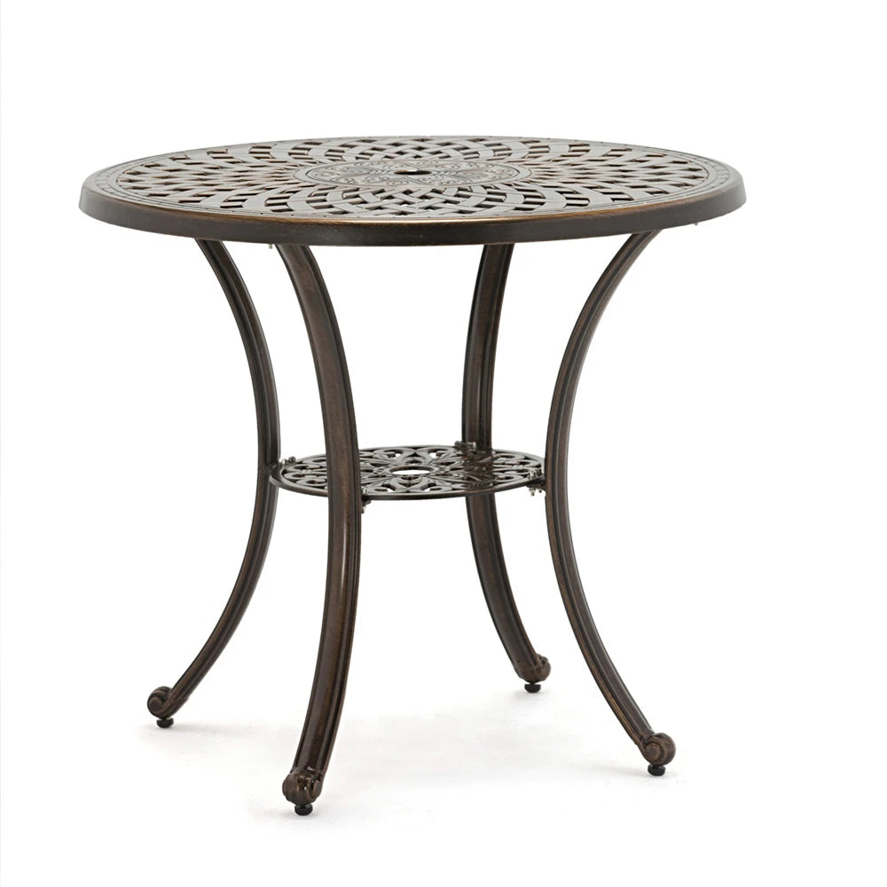 American French European Outdoor Balcony Garden Patio Die-cast Aluminum Round Tables for Hotel Park Entry Events Parties