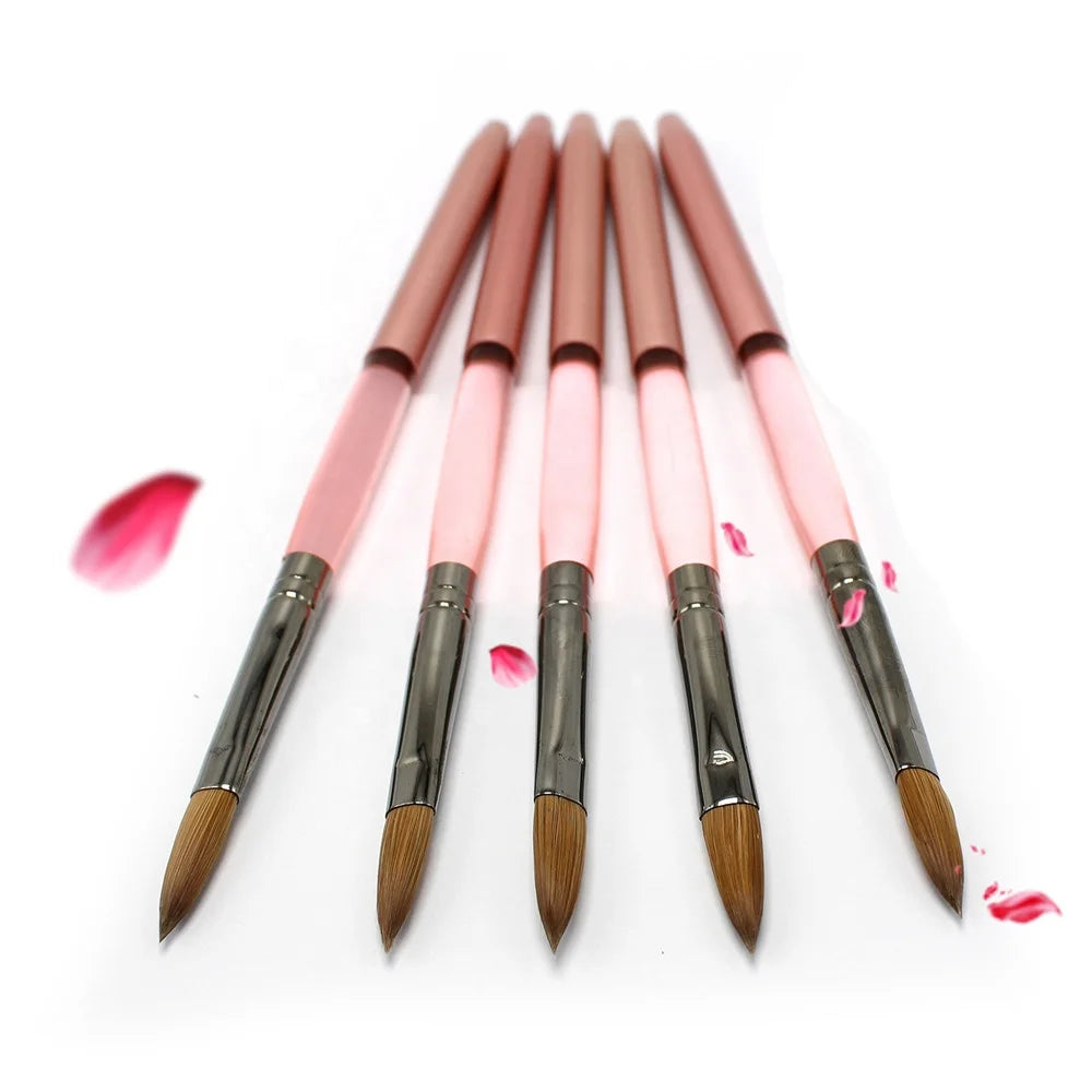 Yihuale 1PC Kolinsky Sable No. 2/4/6/8/10/12/14/16/18/20 Powder DIY Nail Drawing Acrylic Nail Art Brush