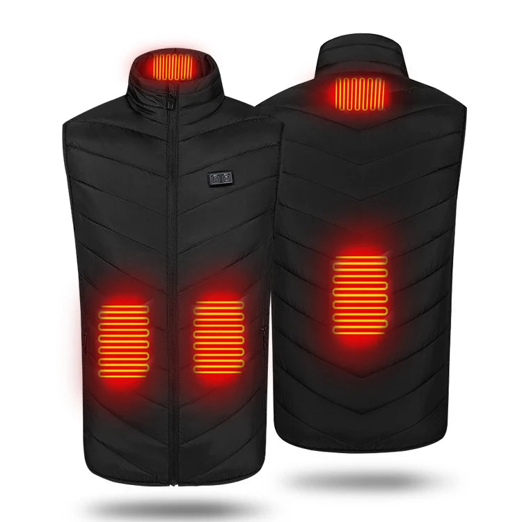 Unisex Plus Size 100% Polyester Winter Outer Wear Lightweight Hooded Collar Heated Vest for Outdoor Sports Custom for Motorcycle