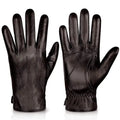 Factory Wholesale Men's Genuine Sheepskin Leather Retro Warm Touchscreen Outdoor Winter Gloves Plain Daily & Sports Use