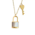 DAIHE Unique Design Non Tarnish Fashion Jewelry Stainless Steel Key Lock Pendant Necklace
