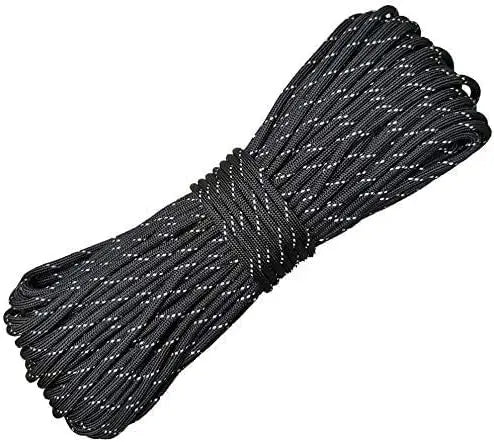 Durable 7-Strand 4mm Polyester/Nylon Reflective Braided Paracord Rope 550lb for Camping Tent Guy Ropes Commercial