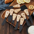 Black Stainless Steel Cheese Knife with Rubber Wooden Handle for Western Tableware Essential Cheese Tools
