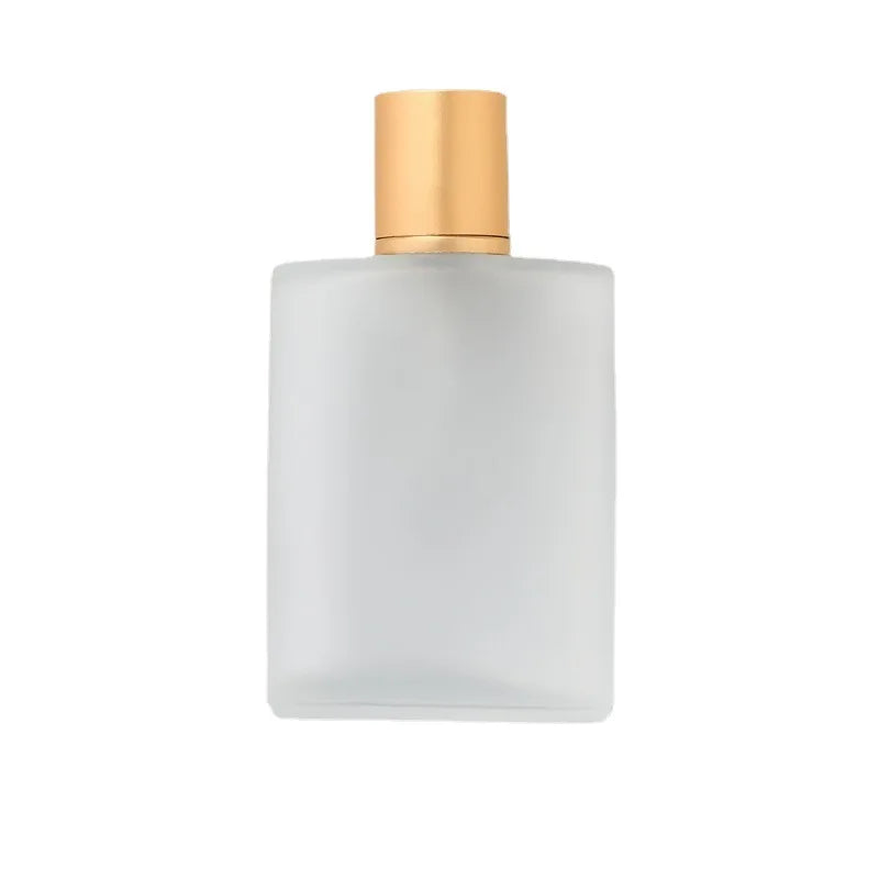 Perfume Bottle Wholesale Recyclable Frosted Glass Pump Sprayer 30ml 50ml Perfume Cosmetic Packing Screen Printing Grey/Gold Pump