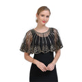 Elegant 1920s Sequin Embroidery Polyester Shawl for Women Wedding Party Bride Cheongsam Dress Scarf Lightweight & Breathable