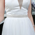 Rhinestone Leaf Pearl Twigs Belt Forest Style Wedding Bride Lady Waist Chain Bridal Belt