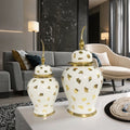 European Style Light Luxury Plated Gold Ceramic General Can Sample Room Soft Living Room Ornaments Opening Gift