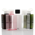 Square Shape Plastic PETG Bottle Empty 100ml Clear Pink Rectangle Cosmetic Body Scrub Shampoo Bottles Screw/Disc Top Caps