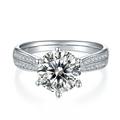 Popular Fashion Custom Luxury Gemstone Jewelry White Gold Plated S925 Wedding Diamond Moissanite 3.0ct Circular Engagement Rings