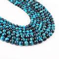 Wholesale High Quality Natural Stone A+ Grade Blue Zircon Tiger Eye Loose Round Beads for Jewelry Making
