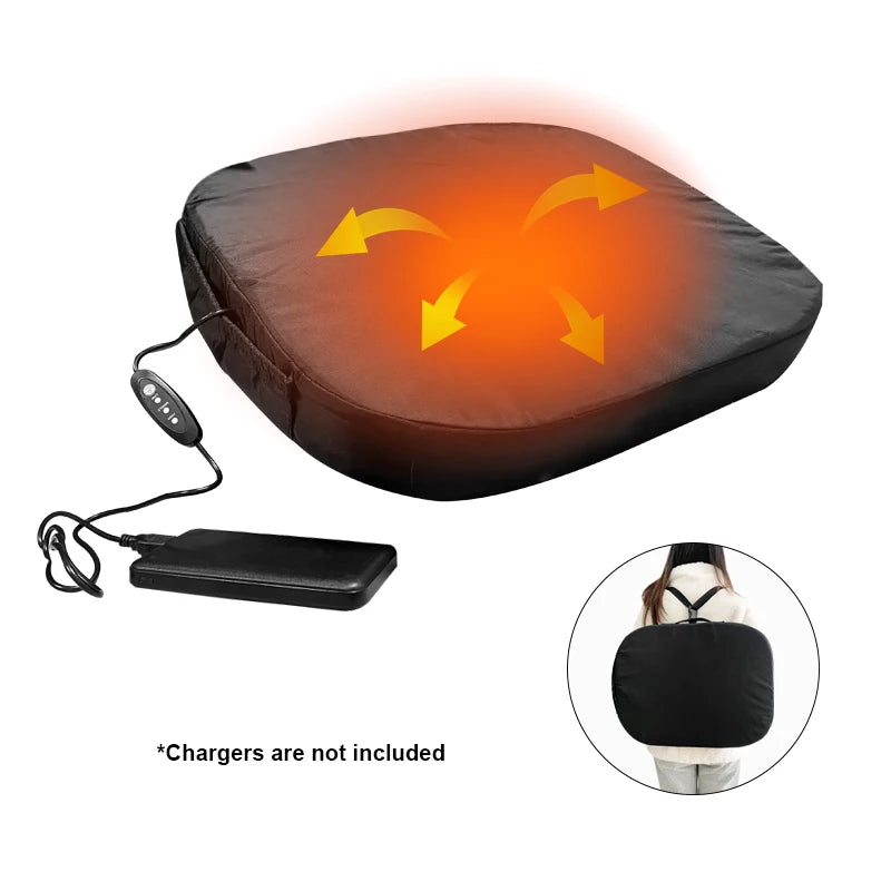 Heated Sports Cushion Stadium Seat Pad  Foam Seat Cushion Stadium Seat Pad with Carry Handle for Bleachers Beach