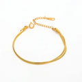 High End Gold Plated Stainless Steel Double-layer Mixed Chain Bracelet for Women Wholesale Jewelry