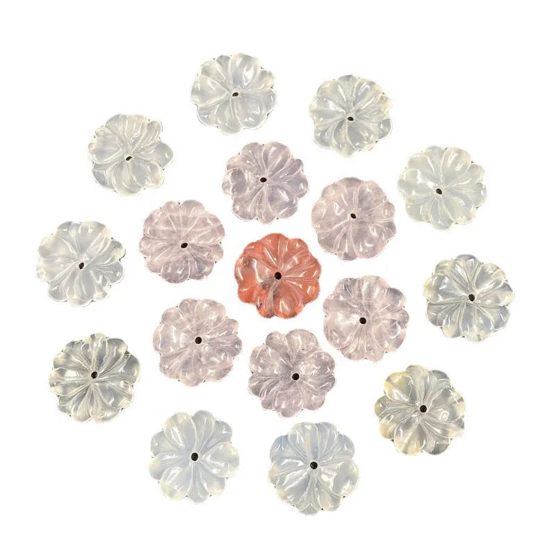 Colorful Last Supper Natural Gemstone Agate Powder Crystal Flower DIY Grave Pendent