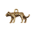 AA016530 24x15mm Antique Silver Plated Zinc Alloy Leopard Charms Pendants