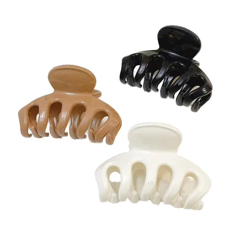 Advanced Sense Shark Clip Elegant Large Pumpkin Hair Claw Hot Sale Custom Wholesale Korean Made Acrylic Girls Hair Claws MegaBDM