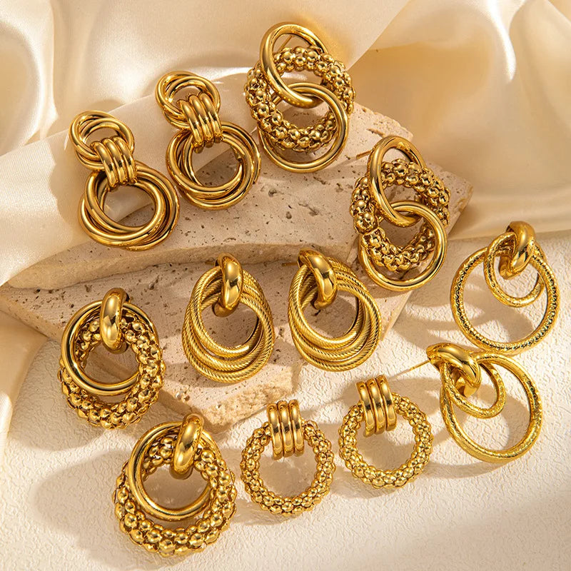 Stainless Steel Earrings Gold Earrings Do Not Fade Earrings for Wholesales N25557