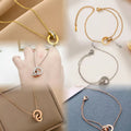 Stainless Steel Wedding Waterproof Roman Numeral Circle Jewelry Set for Women Rose Gold Plated Trendy Necklace Bracelets Zircon