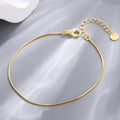Minimalist 925 Sterling Silver Snake Chain Bracelet 24k Gold Women Simple Dainty Thin Snake Chain Bracelet for Gift