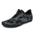 Black Men Minimalist Barefoot Trail Running Shoes with Grid Sole