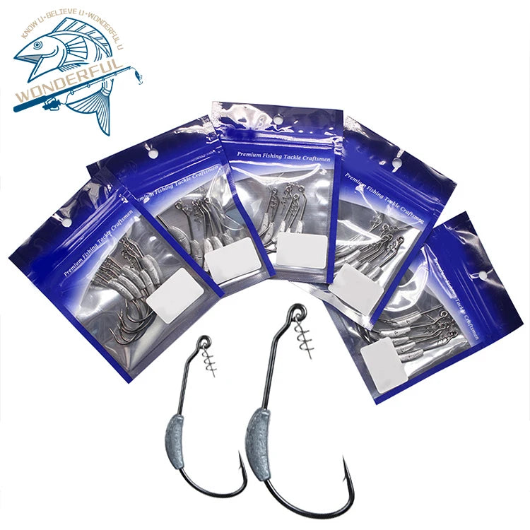 5pcs 2g3g4g5g7g High Carbon Steel Sequins Spoon Lead Jigging Soft Worm Lure Crank Hook Set With Spring Lock Pin
