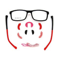 TR90 Sporty Silicone Square Spectacle Frame for Teens Big Size Elastic Strap Soft Nose Pad Available in Blue and Black-9011
