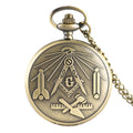 Freemasonry Freemason Masonic Gifts Pocket Watch with Necklace Chain Vintage Steampunk Accessories for Men