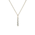 Minimalist Jewelry Simple CZ 14K Gold Plated Over S925 Sterling Silver Lady Necklace