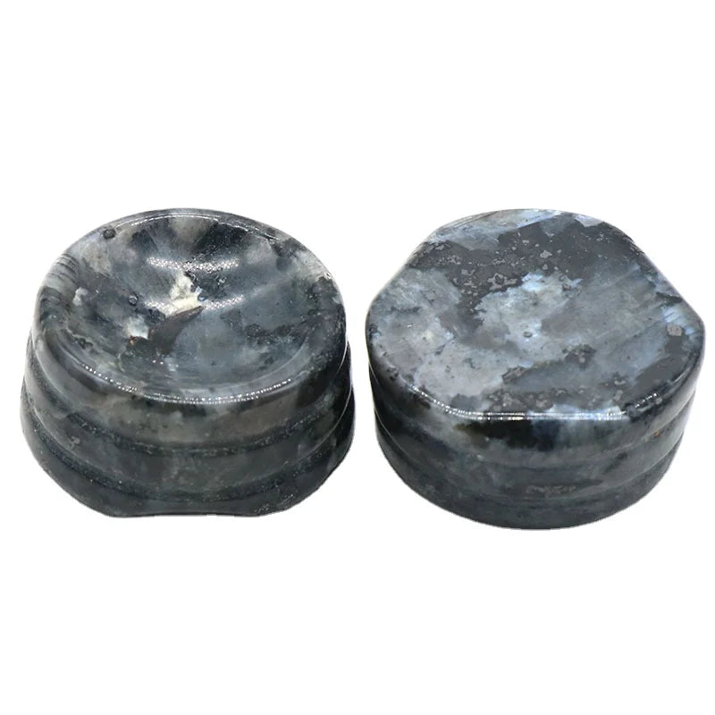 HZ Natural Crystal Black Labradorite Ball Bracket Sphere Stone Base Support Round Ball Stand Decoration Crystal