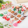 Kovict Christmas Themed Christmas Tree Socks Snowman Gingerbread Man Reindeer Santa Claus Christmas Food Grade Silicone Beads
